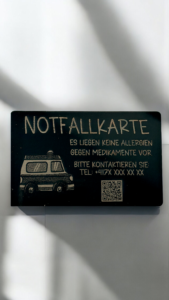 Notfallkarte CHF. 5.00